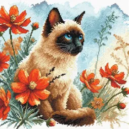 Kit de point de croix "Le jardin des chats" 23,81 x 23,65 cm AVA-P172