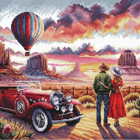 Cross stitch kit "A Romantic Trip" 23.81 x 23.81 cm AVA-P142
