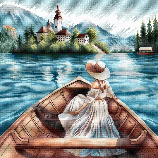 Kreuzstich-Set. "Bled-Insel" 21,17 x 21,17 cm AVA-P115A