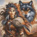 Cross stitch kit "The Worrior and the Wolf" 31.75 x 31.75 cm AVA-P076