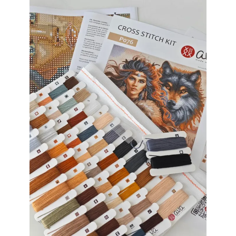 Kreuzstich-Set "Der Krieger und der Wolf" 31,75 x 31,75 cm AVA-P076