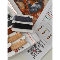 Cross stitch kit "The Worrior and the Wolf" 31.75 x 31.75 cm AVA-P076