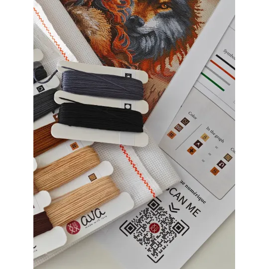 Kreuzstich-Set "Der Krieger und der Wolf" 31,75 x 31,75 cm AVA-P076