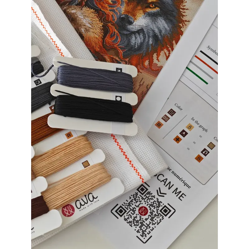 Kreuzstich-Set "Der Krieger und der Wolf" 31,75 x 31,75 cm AVA-P076