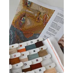 Siuvinėjimo kryželiu rinkinys "Karys ir vilkas" 31,75 x 31,75 cm AVA-P076