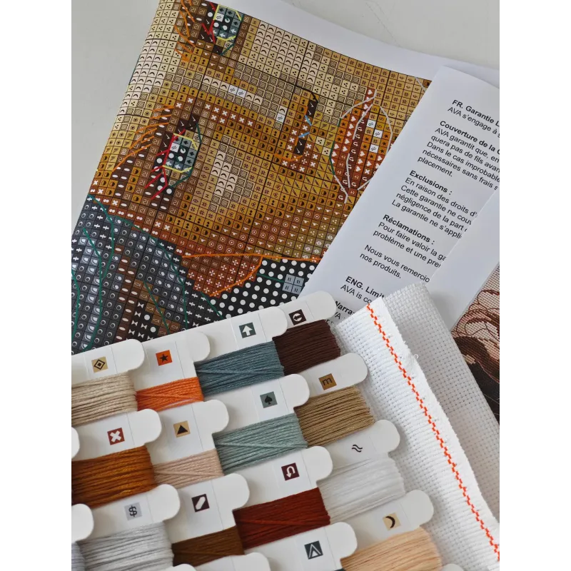 Cross stitch kit "The Worrior and the Wolf" 31.75 x 31.75 cm AVA-P076