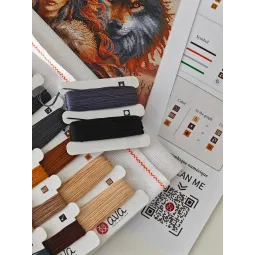 Cross stitch kit "The Worrior and the Wolf" 31.75 x 31.75 cm AVA-P076