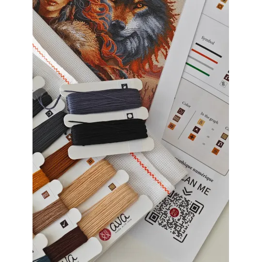 Kreuzstich-Set "Der Krieger und der Wolf" 31,75 x 31,75 cm AVA-P076