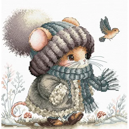 Cross stitch kit "Autumn Fairytale Mouse" 20.80 x 19.84 cm AVA-P012