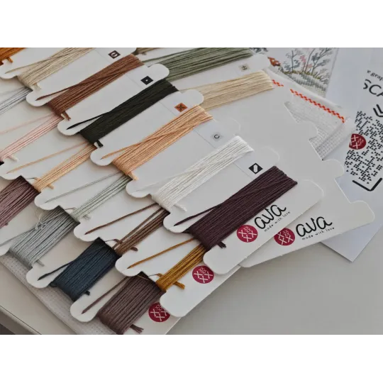 Kit de point de croix "Souris conte de fées d'automne" 20.80 x 19.84 cm AVA-P012