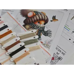 Kit de point de croix "Souris conte de fées d'automne" 20.80 x 19.84 cm AVA-P012