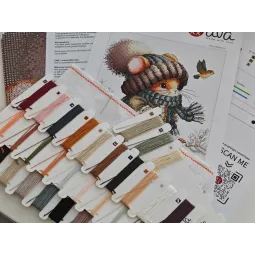 Kit de point de croix "Souris conte de fées d'automne" 20.80 x 19.84 cm AVA-P012