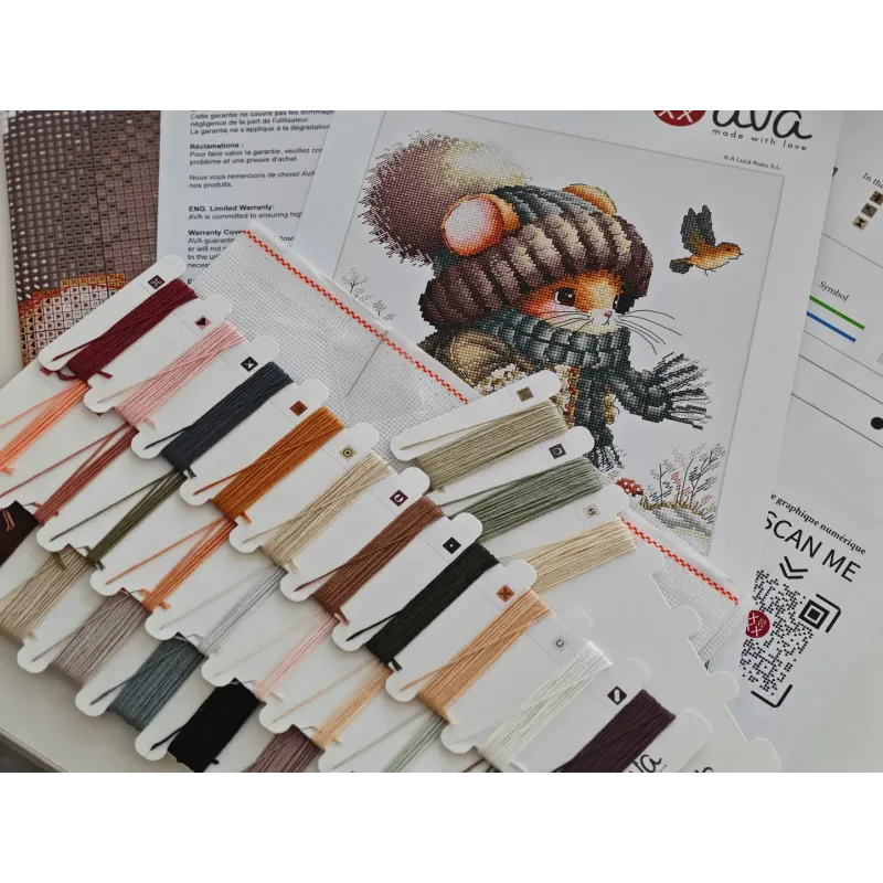 Kit de point de croix "Souris conte de fées d'automne" 20.80 x 19.84 cm AVA-P012