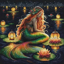 Kryželiu siuvinėjimo rinkinys "Undinės prieglobstis" 28,57x28,57 cm AVA-P091