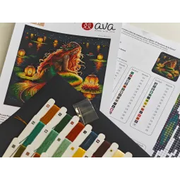 Kit point de croix "Le Sanctuaire de la Sirène" 28,57x28,57 cm AVA-P091