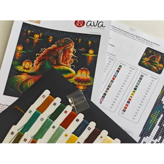 Kit point de croix "Le Sanctuaire de la Sirène" 28,57x28,57 cm AVA-P091