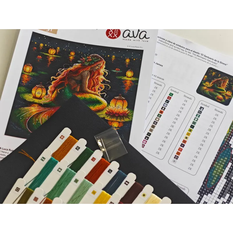 Набор для вышивания крестом «Убежище русалки» 28,57x28,57 см AVA-P091