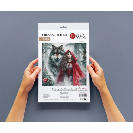 The Young Girl and the Guardian Wolf - Cross Stitch Kit AVA-P083