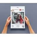 Das junge Mädchen und der Wächterwolf - Kreuzstich-Set AVA-P083