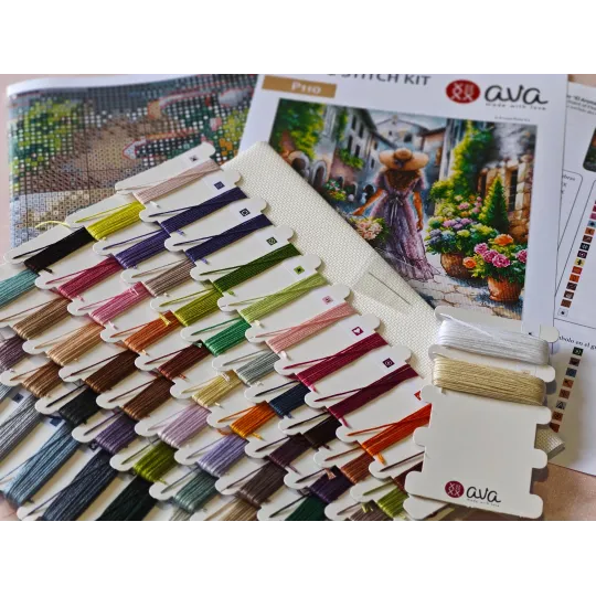Gėlių kvapas - kryželiu siuvinėjimo rinkinys AVA-P110