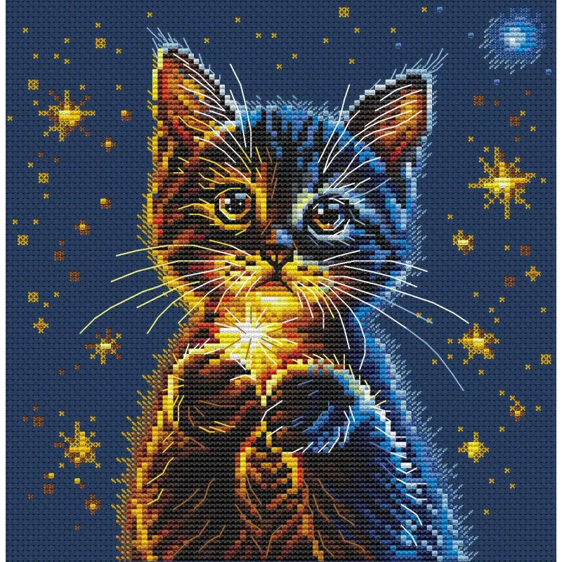 Zählkreuzstich-Set „Kitten’s Secret Stars“ CDABC8116