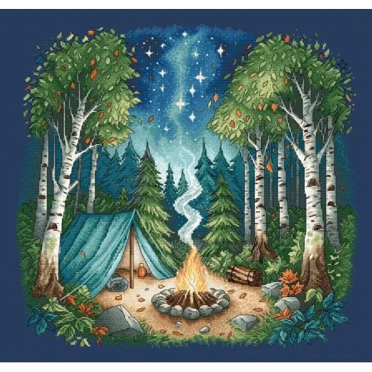 Camp im Wald - Kreuzstich-Set AVA-P038