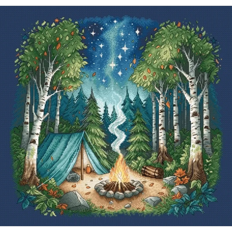 Camp im Wald - Kreuzstich-Set AVA-P038