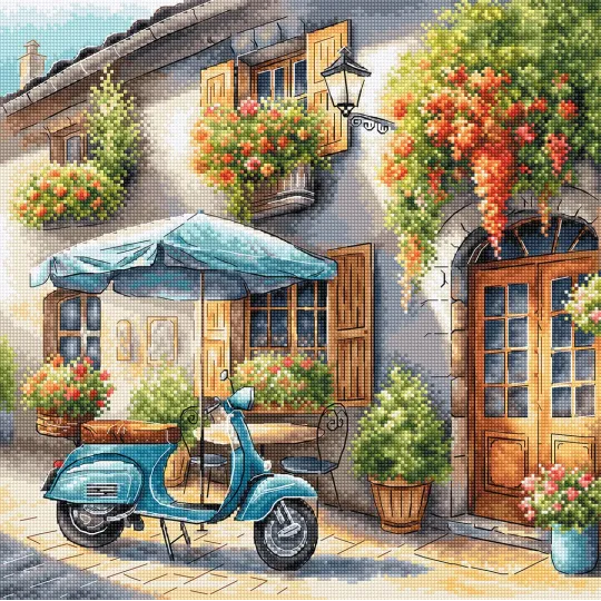 The Blue Vespa - Cross Stitch Kit AVA-P168