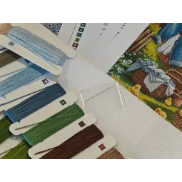 Printemps à la ferme - Kit de point de croix AVA-P159