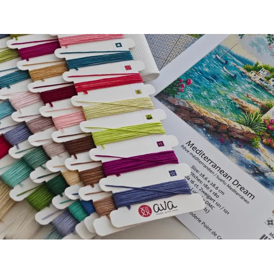 Viduržemio jūros svajonė - Kryželiu siuvinėjimo rinkinys AVA-P133