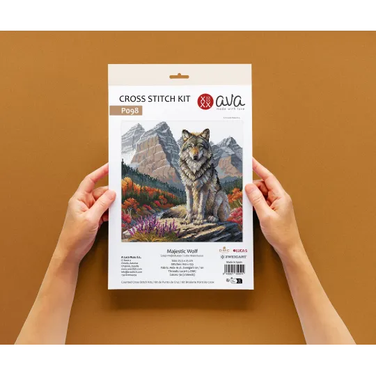 Majestätischer Wolf - Kreuzstich-Set AVA-P098