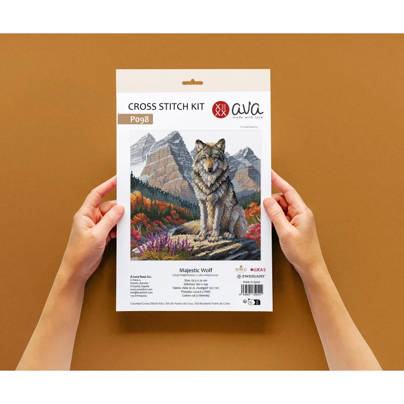 Didingas vilkas - kryželių siuvinėjimo rinkinys AVA-P098