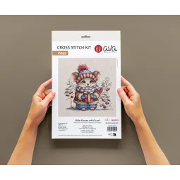 Kleine Maus mit Schal - Kreuzstich-Set AVA-P095