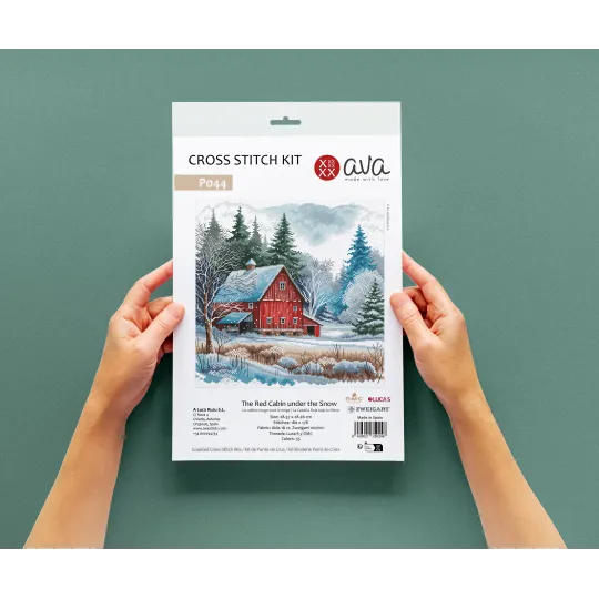The Red Cabin under the Snow - Cross Stitch Kit AVA-P044