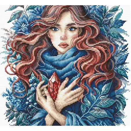 Carminea. Guardian of the Vermilion Crystal - Cross Stitch Kit AVA-P032