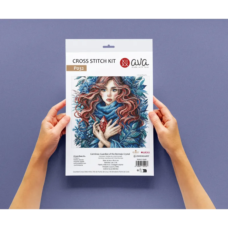 Carminea. Guardian of the Vermilion Crystal - Cross Stitch Kit AVA-P032
