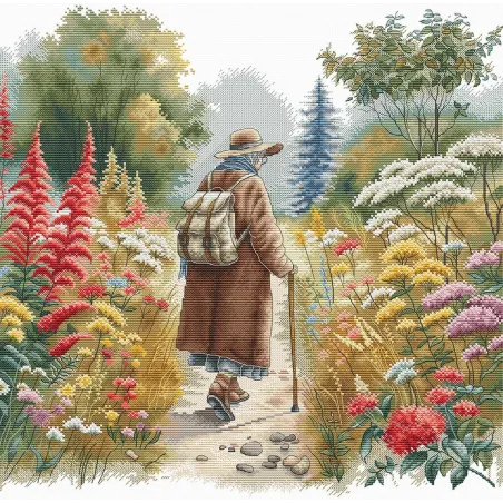 Chemin Floral - Kit de point de croix AVA-P107