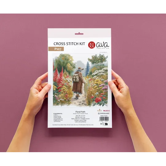 Gėlių takas - Kryželiu siuvinėjimo rinkinys AVA-P107