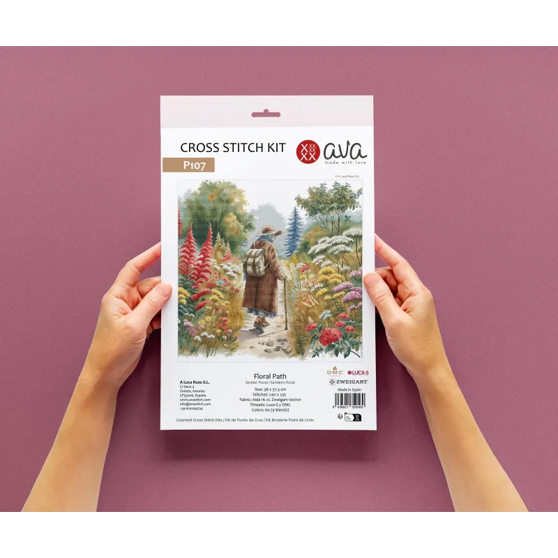 Gėlių takas - Kryželiu siuvinėjimo rinkinys AVA-P107