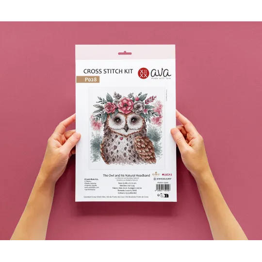 Le Hibou et son Bandeau Naturel - Kit Point de Croix AVA-P028