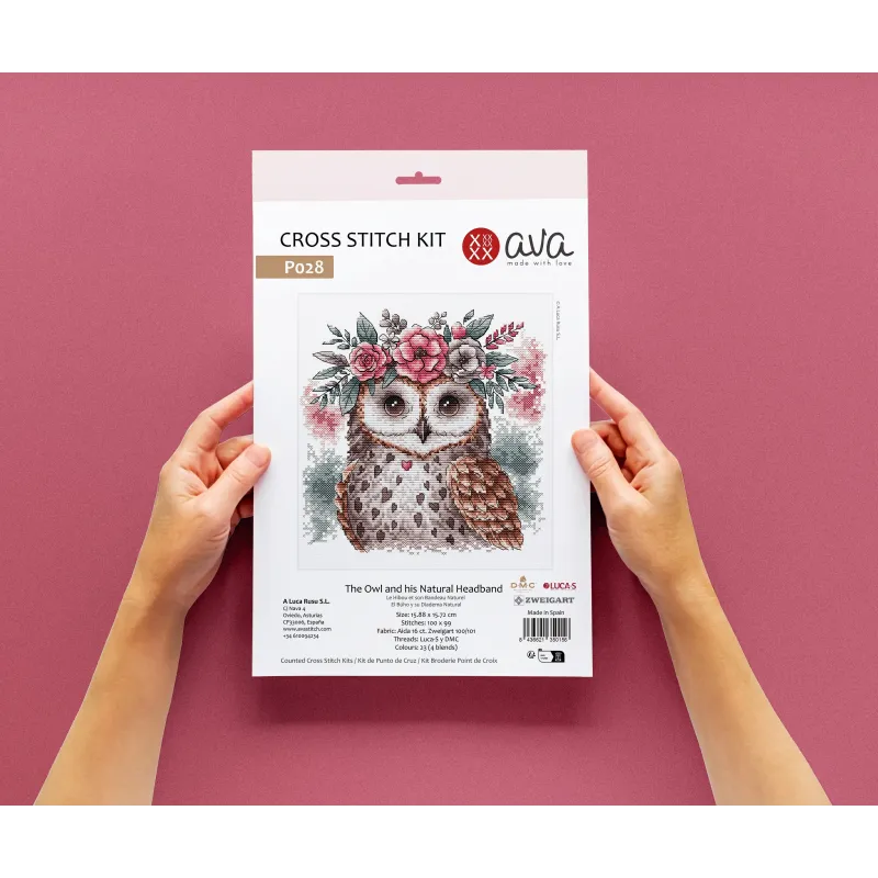The Owl and his Natural Headband - Cross Stitch Kit AVA-P028