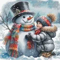 Boy and his Snow Friend - Cross Stitch Kit AVA-P086