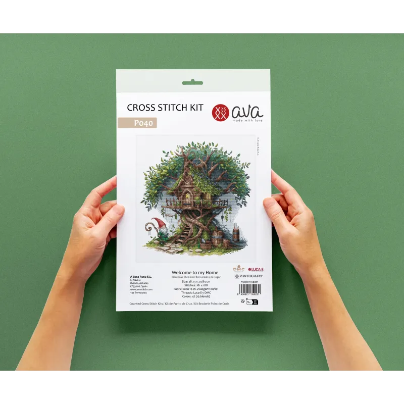 Sveiki atvykę į mano namus – kryželiu siuvinėjimo rinkinys AVA-P040