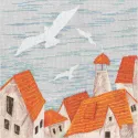 Cross-stitch kits Seagulls over the sea RTOCU100