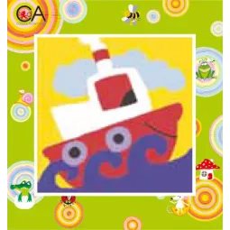 Tapestry Kit with printed canvas 15x15 Tugboat CDA2019K
