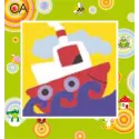 Tapestry Kit with printed canvas 15x15 Tugboat CDA2019K