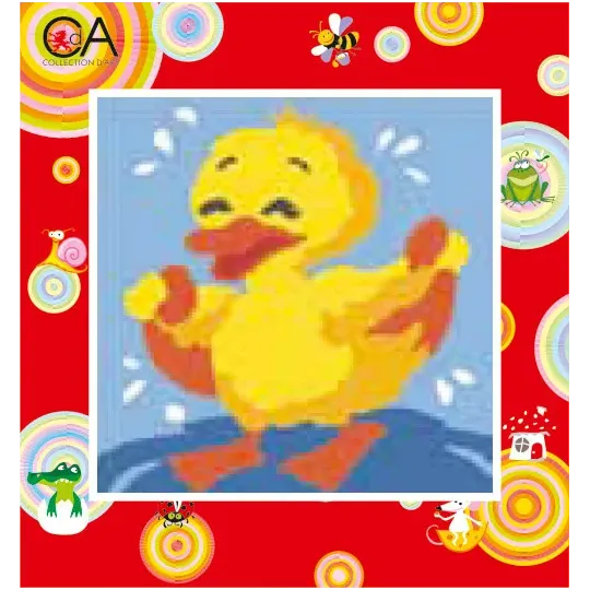 Gobelin-Set mit bedruckter Leinwand 15x15 Duckling CDA2020K