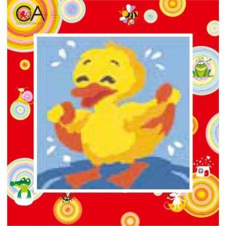 Gobelin-Set mit bedruckter Leinwand 15x15 Duckling CDA2020K