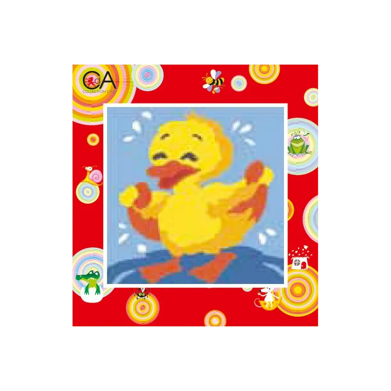 Gobeleno rinkinys su spausdintu kanva 15x15 Duckling CDA2020K