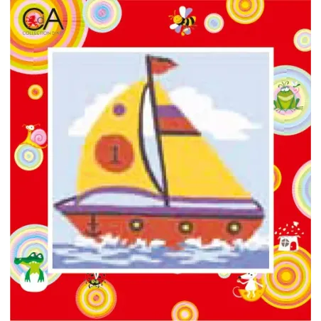 Набор для гобеленов с печатным холстом 15x15 Sailing Boat CDA2014K